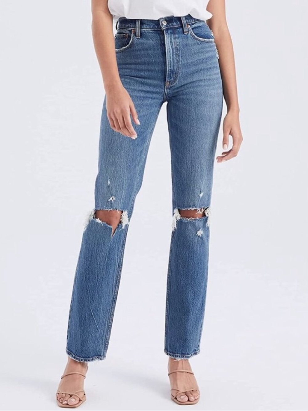 A&F the 90’s straight ultra high rise curve love jeans